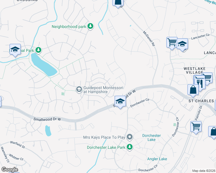 map of restaurants, bars, coffee shops, grocery stores, and more near 6100 Red Squirrel Place in Waldorf