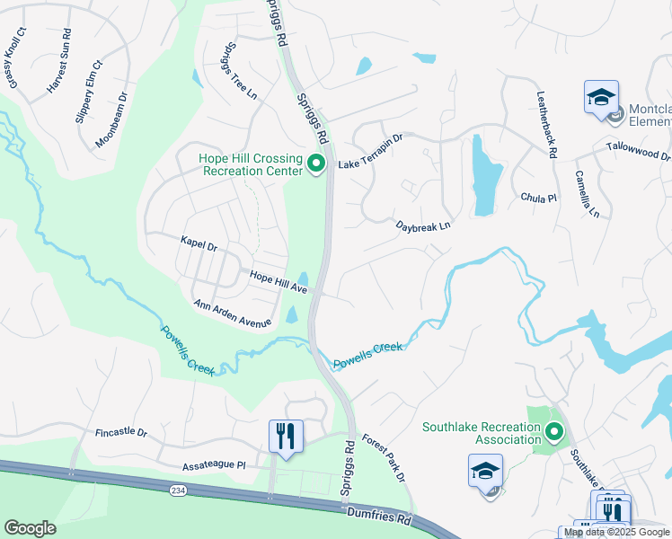 map of restaurants, bars, coffee shops, grocery stores, and more near 5382 MacDonald Rd in Woodbridge