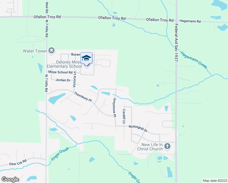 map of restaurants, bars, coffee shops, grocery stores, and more near 1063 Oxford Hill Road in O'Fallon