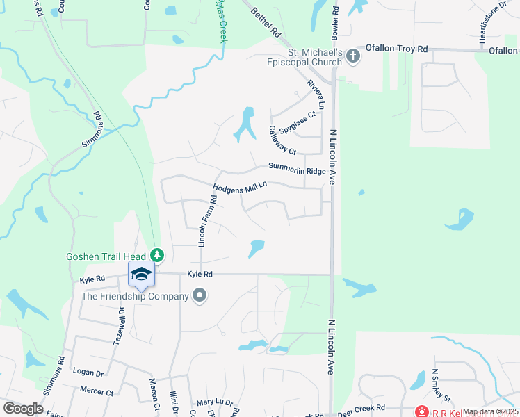 map of restaurants, bars, coffee shops, grocery stores, and more near 1564 Sinking Springs Drive in O'Fallon
