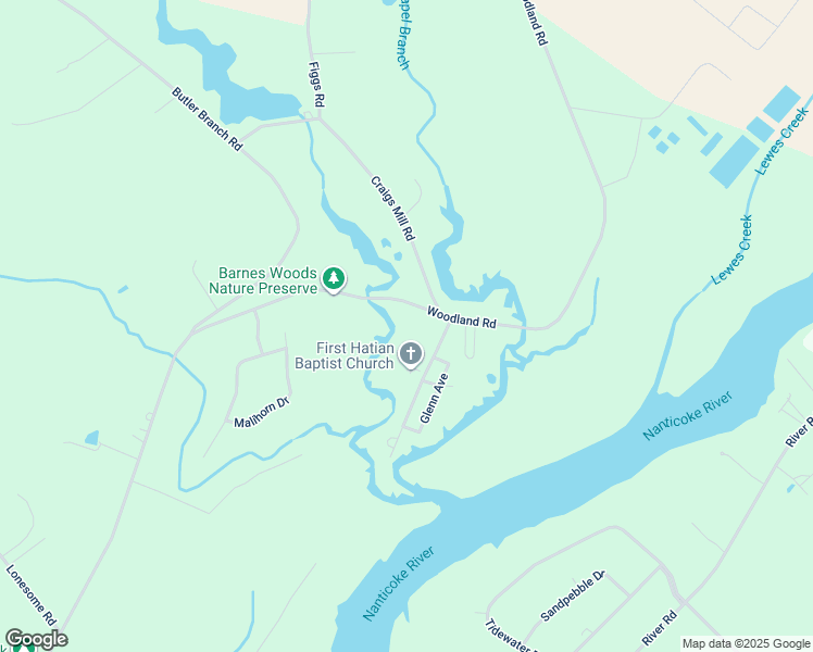 map of restaurants, bars, coffee shops, grocery stores, and more near 27173 Woodland Road in Seaford