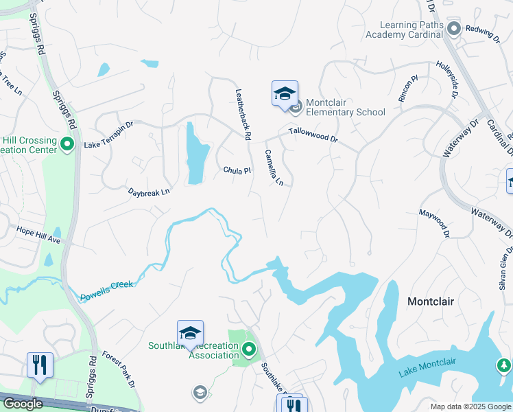 map of restaurants, bars, coffee shops, grocery stores, and more near 15312 Dillwyn Court in Woodbridge