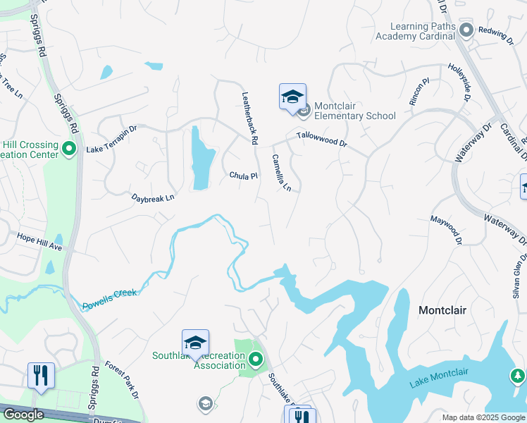map of restaurants, bars, coffee shops, grocery stores, and more near 15312 Dillwyn Court in Woodbridge