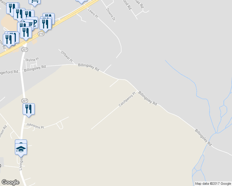 map of restaurants, bars, coffee shops, grocery stores, and more near 7285 Billingsley Road in Bryans Road