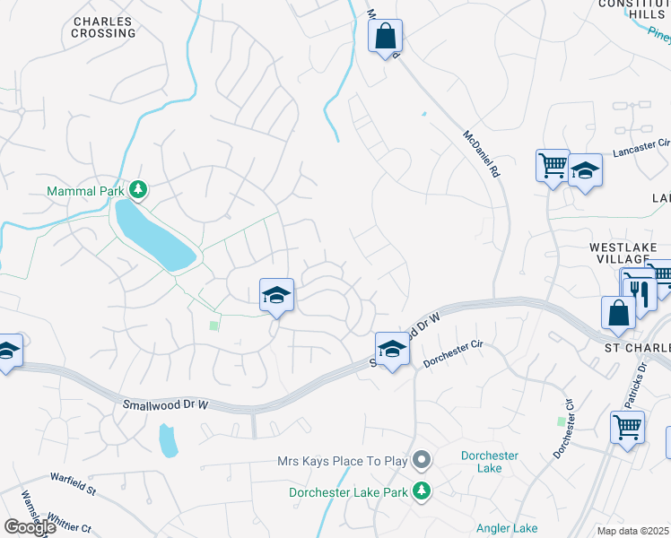map of restaurants, bars, coffee shops, grocery stores, and more near 6202 Seal Place in Waldorf