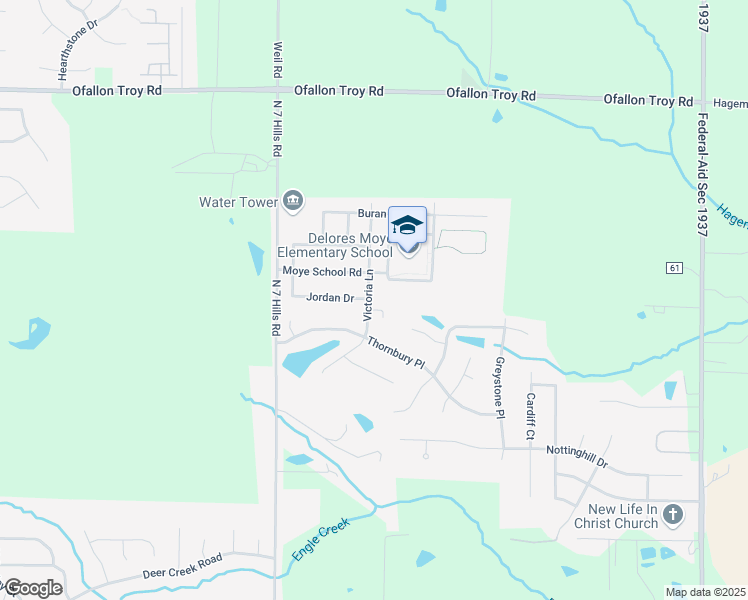 map of restaurants, bars, coffee shops, grocery stores, and more near 814 Victoria Lane in O'Fallon