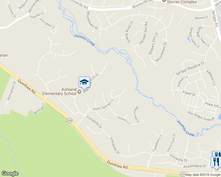 map of restaurants, bars, coffee shops, grocery stores, and more near 6019 Harnsberger Barn Ct in Manassas