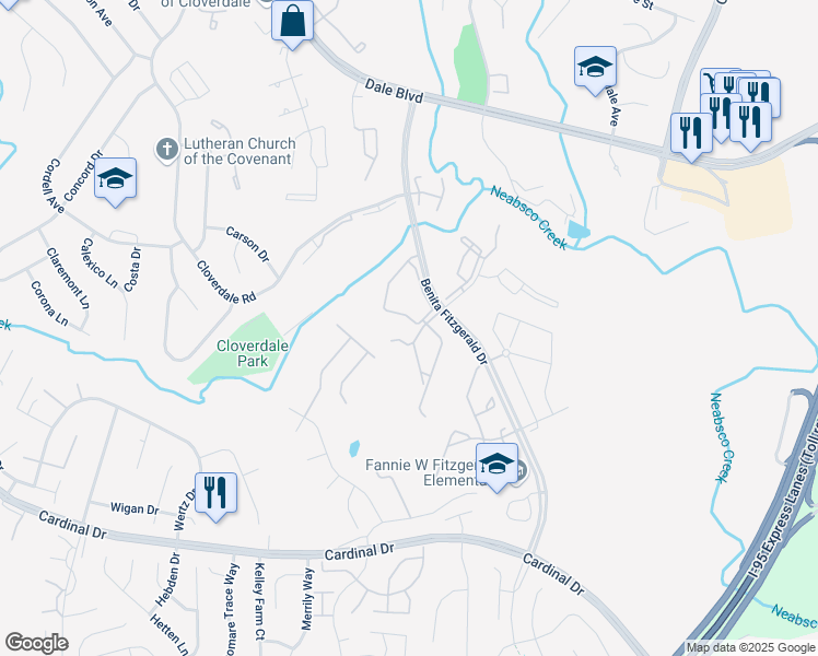 map of restaurants, bars, coffee shops, grocery stores, and more near 15258 Brazil Circle in Woodbridge