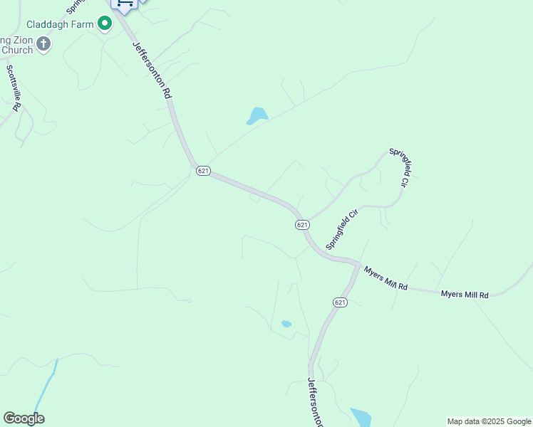 map of restaurants, bars, coffee shops, grocery stores, and more near 5590 Jeffersonton Road in Jeffersonton