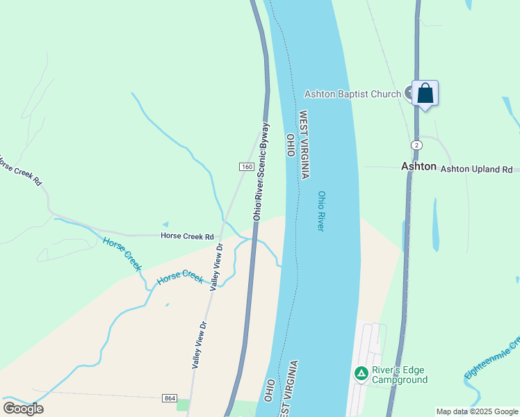map of restaurants, bars, coffee shops, grocery stores, and more near 17978 Ohio River Scenic Byway in Crown City