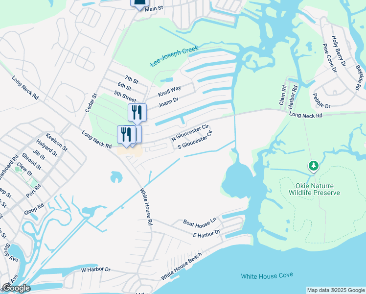 map of restaurants, bars, coffee shops, grocery stores, and more near 35811 South Gloucester Circle in Long Neck