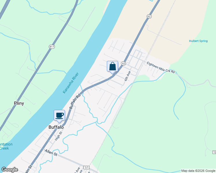 map of restaurants, bars, coffee shops, grocery stores, and more near 64 Fir Street in Buffalo