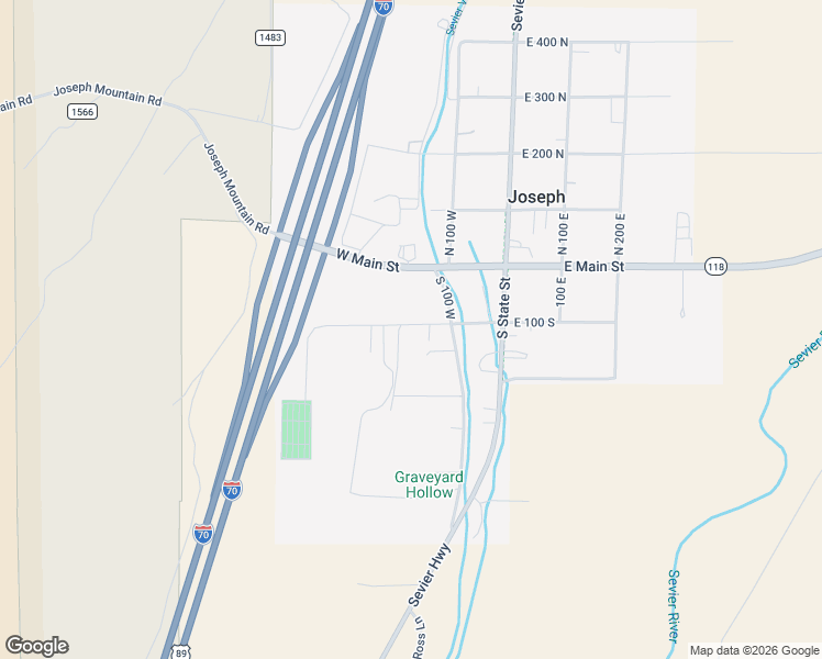 map of restaurants, bars, coffee shops, grocery stores, and more near 169 West 100 South in Joseph