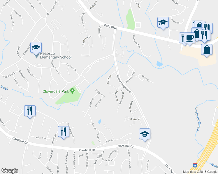 map of restaurants, bars, coffee shops, grocery stores, and more near 15228 Brazil Circle in Woodbridge