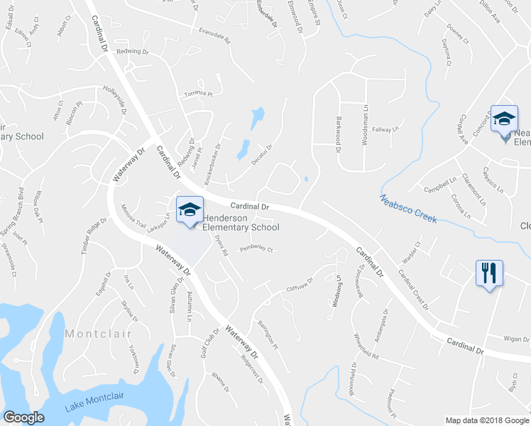 map of restaurants, bars, coffee shops, grocery stores, and more near 4308 Walsh Way in Woodbridge