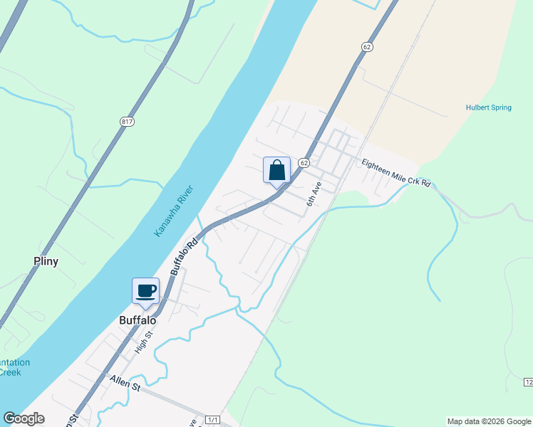 map of restaurants, bars, coffee shops, grocery stores, and more near 64 Fir Street in Buffalo