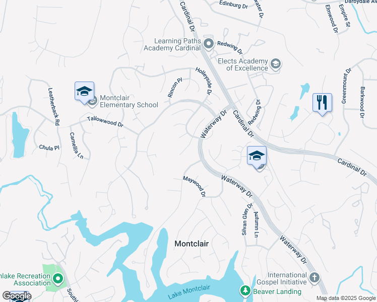 map of restaurants, bars, coffee shops, grocery stores, and more near 15245 Cedar Knoll Court in Dumfries