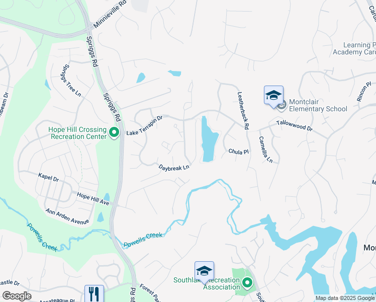 map of restaurants, bars, coffee shops, grocery stores, and more near 15123 Diamondback Road in Woodbridge
