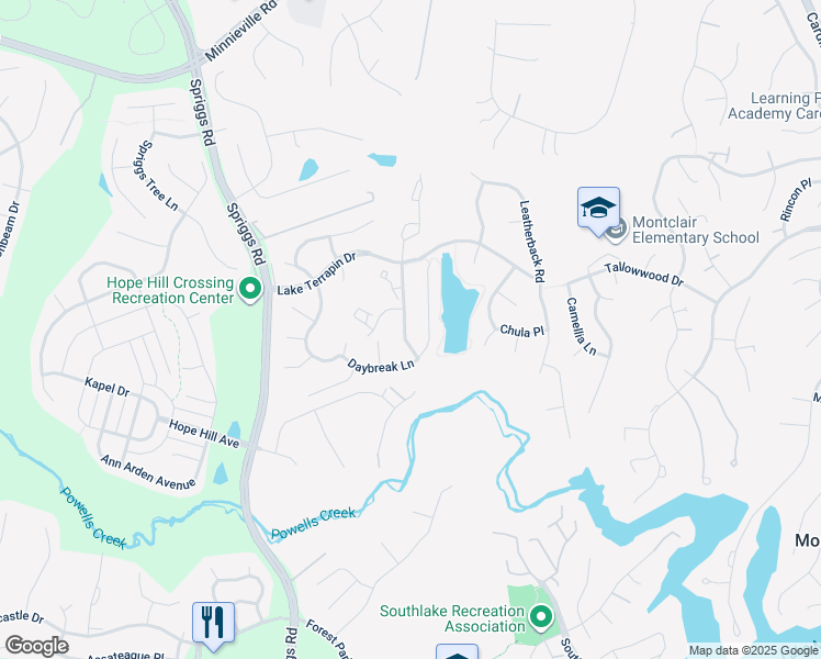 map of restaurants, bars, coffee shops, grocery stores, and more near 15123 Diamondback Road in Woodbridge