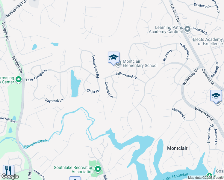 map of restaurants, bars, coffee shops, grocery stores, and more near 15059 Lindenberry Lane in Montclair