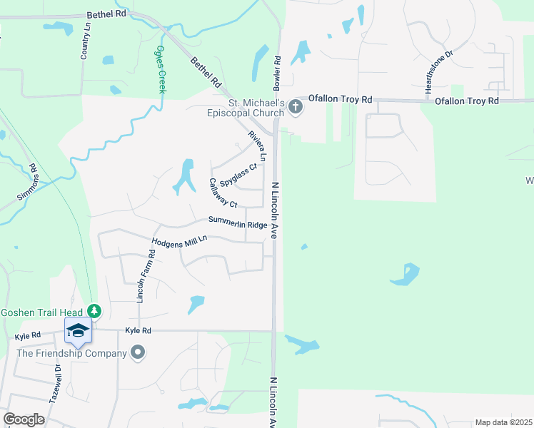 map of restaurants, bars, coffee shops, grocery stores, and more near 105 Callaway Court in O'Fallon