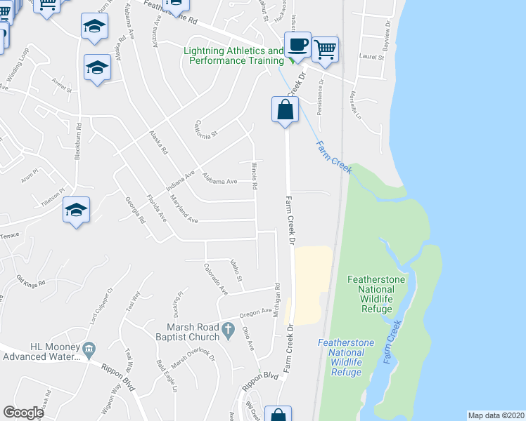 map of restaurants, bars, coffee shops, grocery stores, and more near 15105 Illinois Rd in Woodbridge