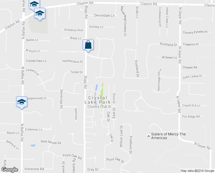 map of restaurants, bars, coffee shops, grocery stores, and more near 2325 Cleek Court in St. Louis
