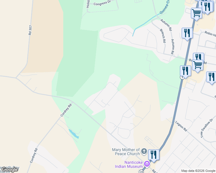 map of restaurants, bars, coffee shops, grocery stores, and more near 26911 Mission Place in Millsboro