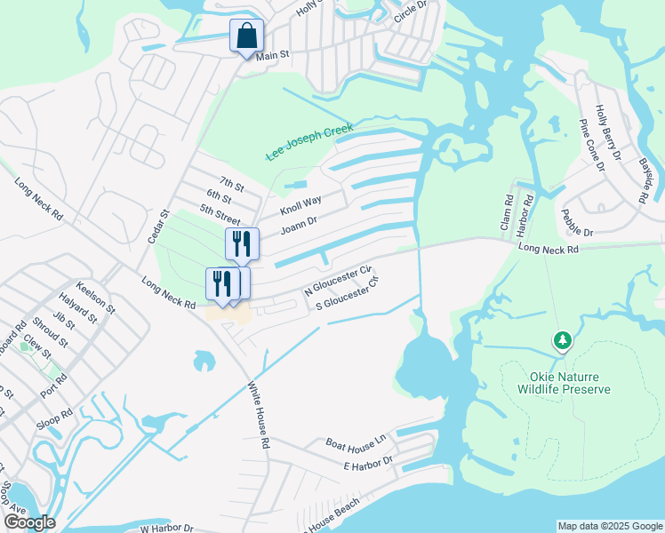 map of restaurants, bars, coffee shops, grocery stores, and more near 35520 Sussex Lane in Millsboro