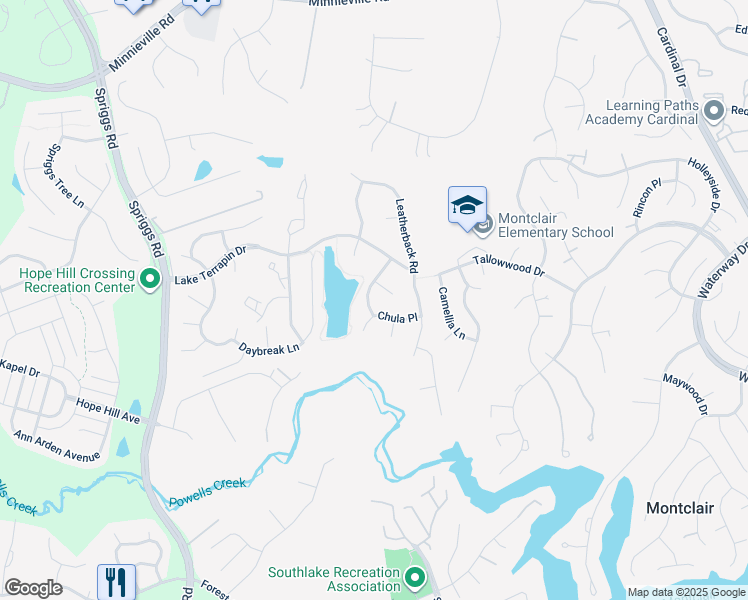 map of restaurants, bars, coffee shops, grocery stores, and more near 5221 Painted Turtle Way in Woodbridge