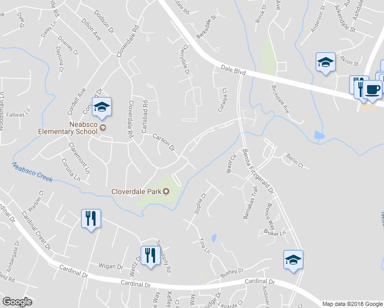 map of restaurants, bars, coffee shops, grocery stores, and more near 15176 Cloverdale Road in Woodbridge