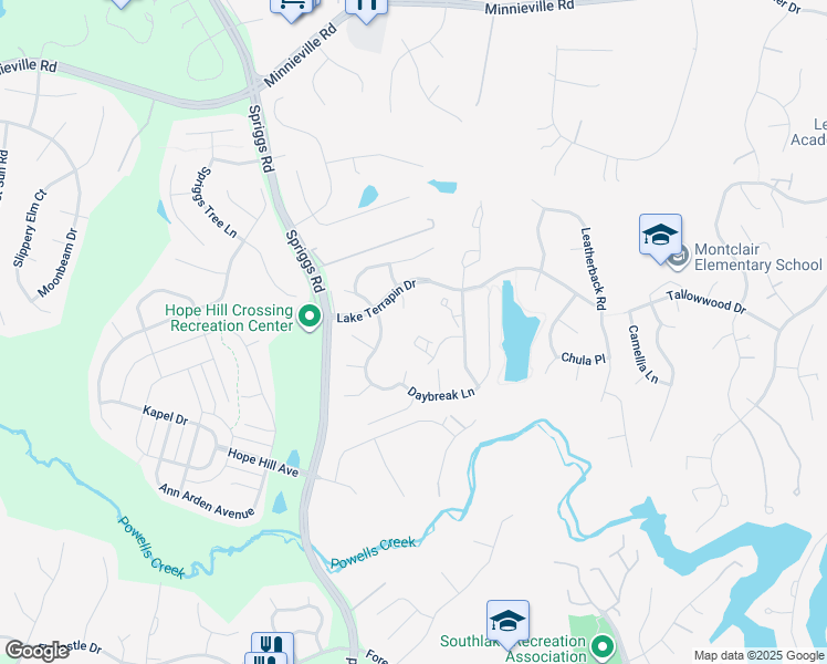 map of restaurants, bars, coffee shops, grocery stores, and more near 5351 Tortoise Place in Woodbridge