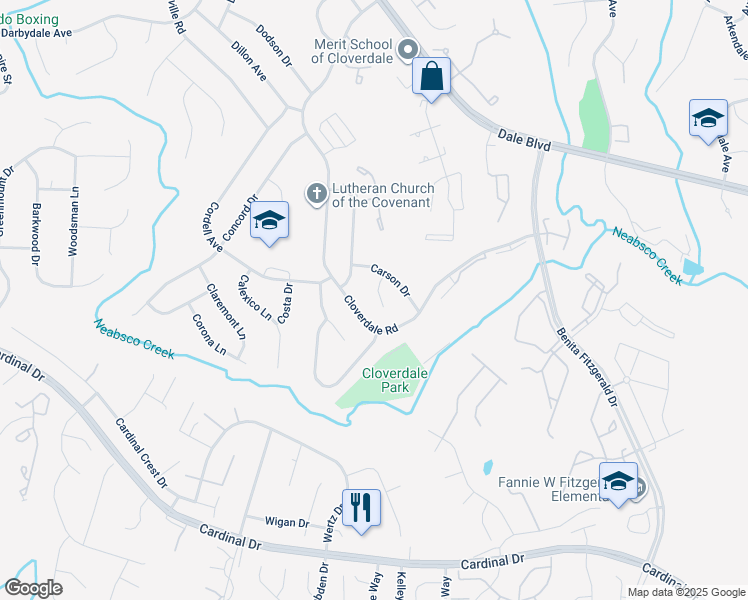map of restaurants, bars, coffee shops, grocery stores, and more near 15108 Castle Court in Woodbridge
