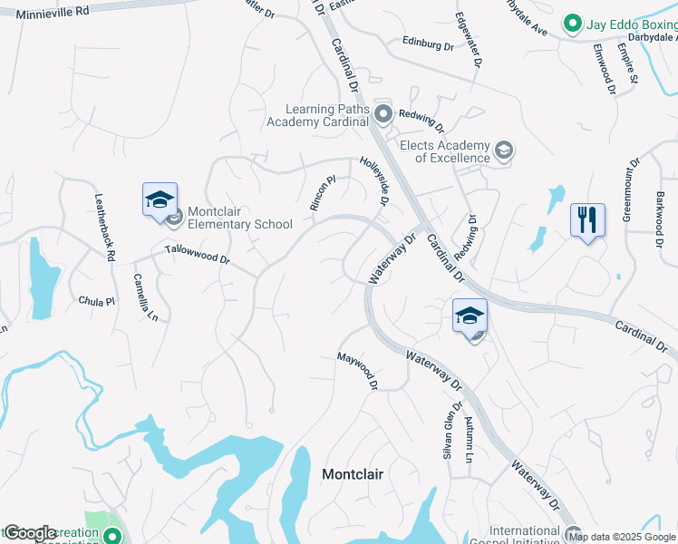 map of restaurants, bars, coffee shops, grocery stores, and more near 15238 Holleyside Drive in Dumfries