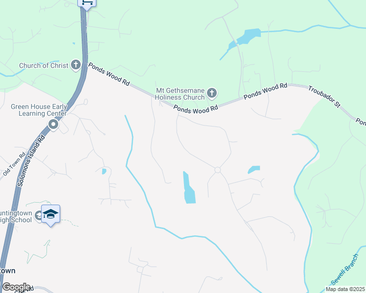 map of restaurants, bars, coffee shops, grocery stores, and more near 4342 Barberry Drive in Huntingtown