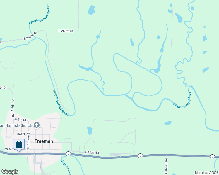 map of restaurants, bars, coffee shops, grocery stores, and more near in Freeman