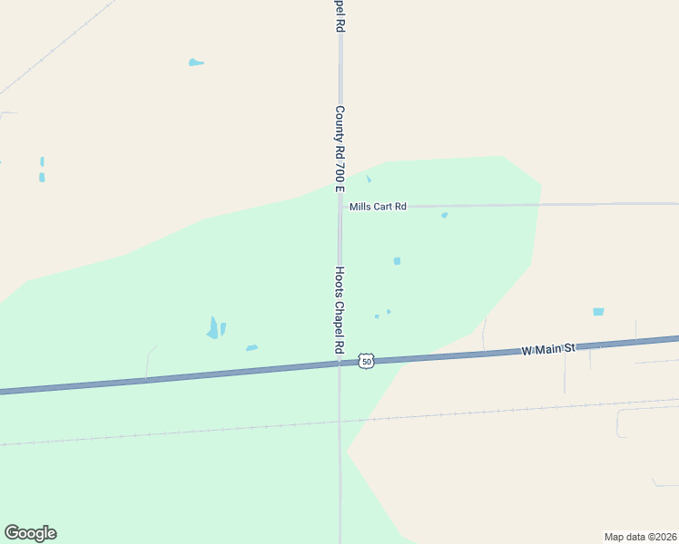 map of restaurants, bars, coffee shops, grocery stores, and more near County Road 700 East in Odin