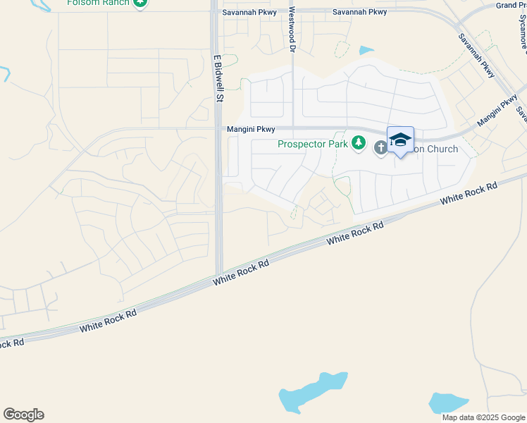 map of restaurants, bars, coffee shops, grocery stores, and more near Southpointe Drive in Folsom