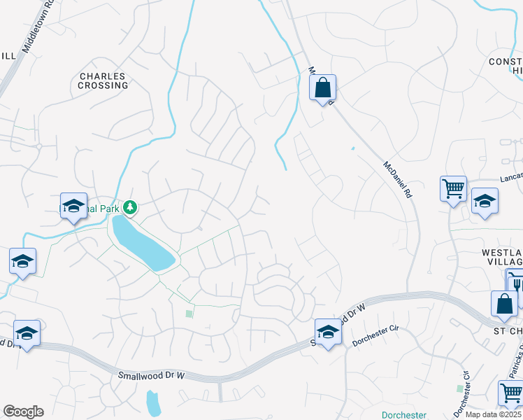 map of restaurants, bars, coffee shops, grocery stores, and more near 6311 Panda Court in Waldorf