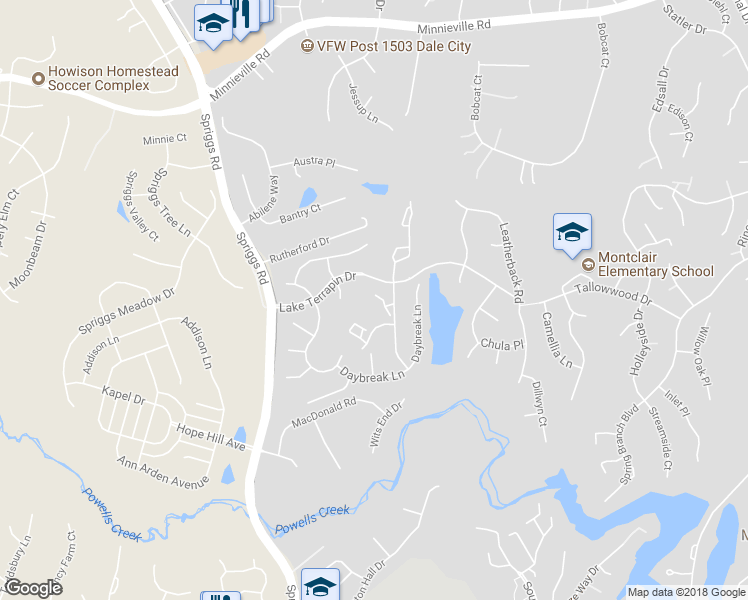 map of restaurants, bars, coffee shops, grocery stores, and more near 5325 Yellow Turtle Place in Woodbridge