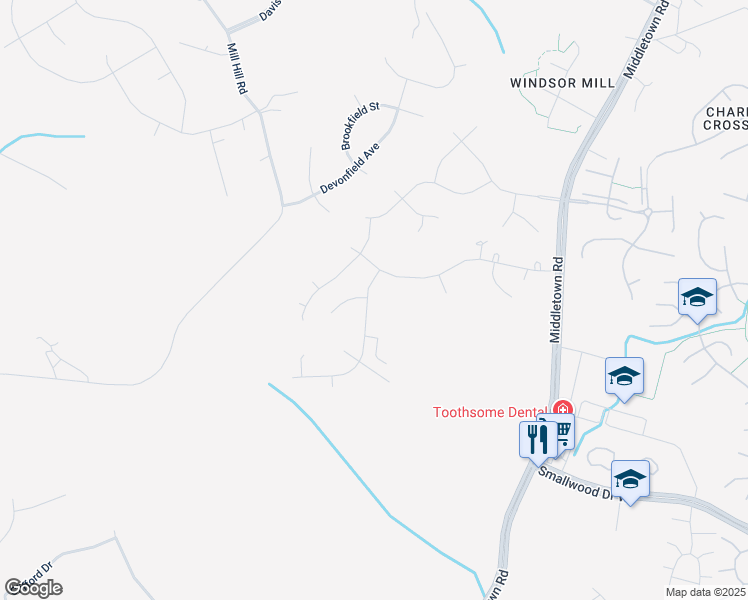 map of restaurants, bars, coffee shops, grocery stores, and more near 3166 Krefeld Lane in Waldorf