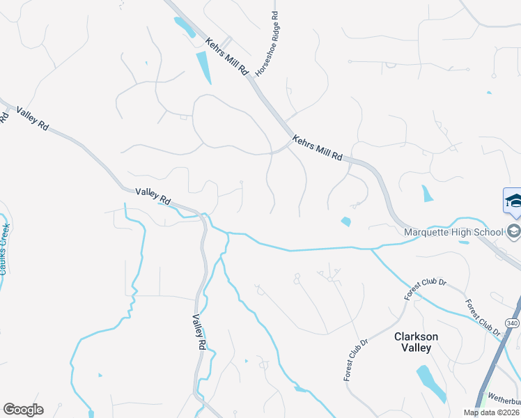 map of restaurants, bars, coffee shops, grocery stores, and more near 2229 Kehrs Ridge Drive in Chesterfield