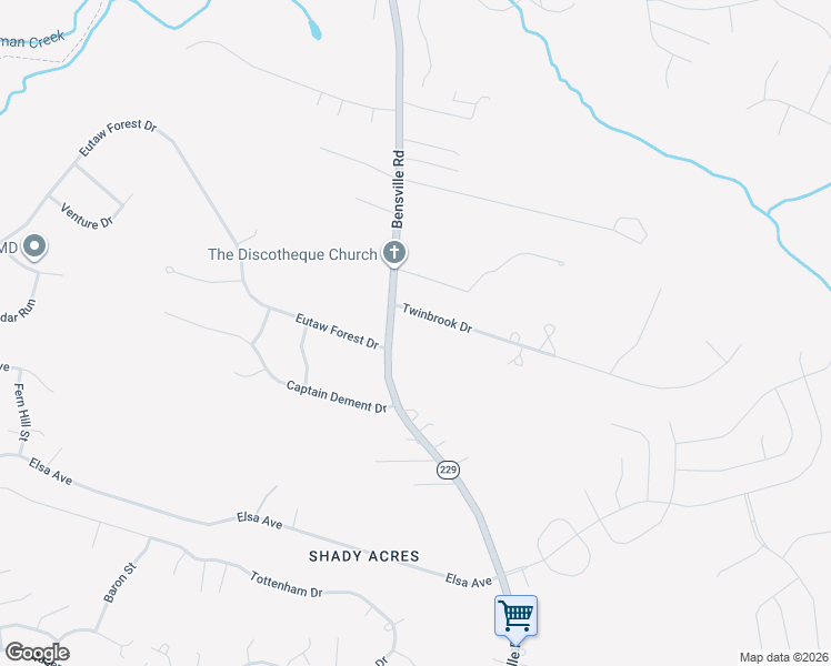 map of restaurants, bars, coffee shops, grocery stores, and more near 7835 Bensville Road in Waldorf