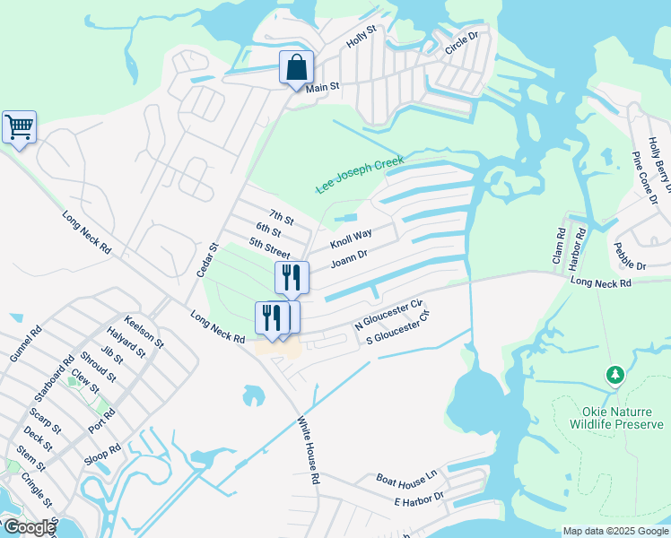 map of restaurants, bars, coffee shops, grocery stores, and more near 35456 Joann Drive in Millsboro