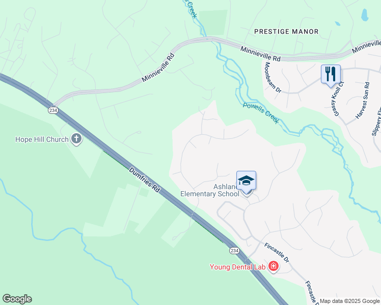 map of restaurants, bars, coffee shops, grocery stores, and more near 15221 Eclipse Drive in Manassas