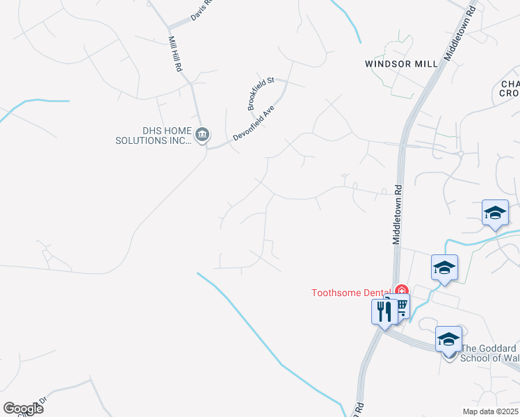 map of restaurants, bars, coffee shops, grocery stores, and more near 9842 Bremen Court in Waldorf
