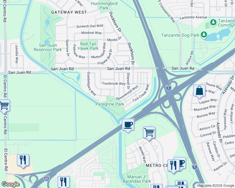 map of restaurants, bars, coffee shops, grocery stores, and more near 3018 Touchman Street in Sacramento