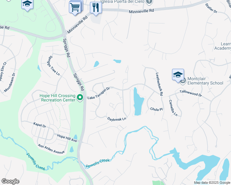 map of restaurants, bars, coffee shops, grocery stores, and more near 5335 Yellow Turtle Place in Woodbridge