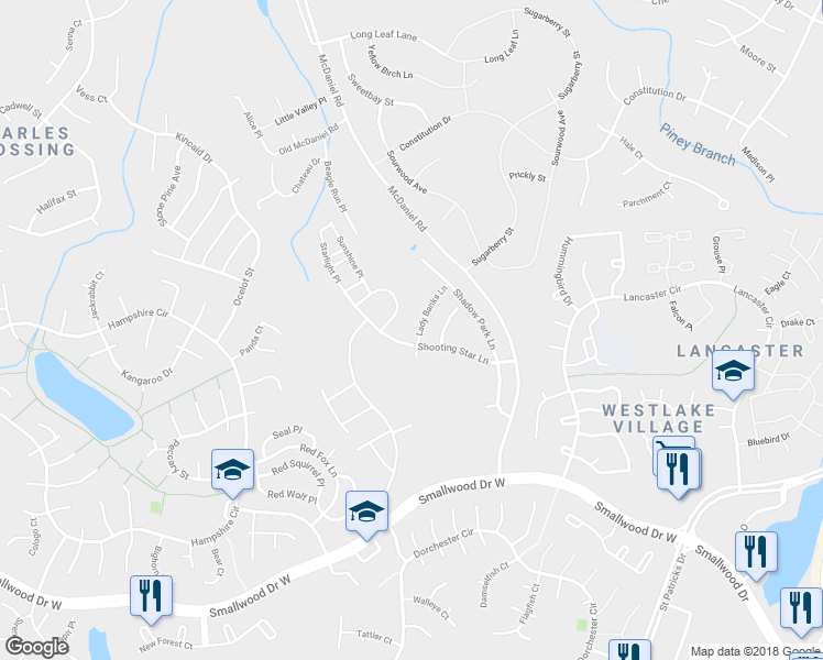 map of restaurants, bars, coffee shops, grocery stores, and more near 3149 Lady Banks Lane in Waldorf
