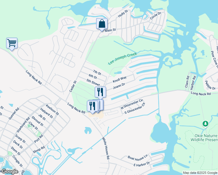 map of restaurants, bars, coffee shops, grocery stores, and more near 35456 Joann Drive in Millsboro
